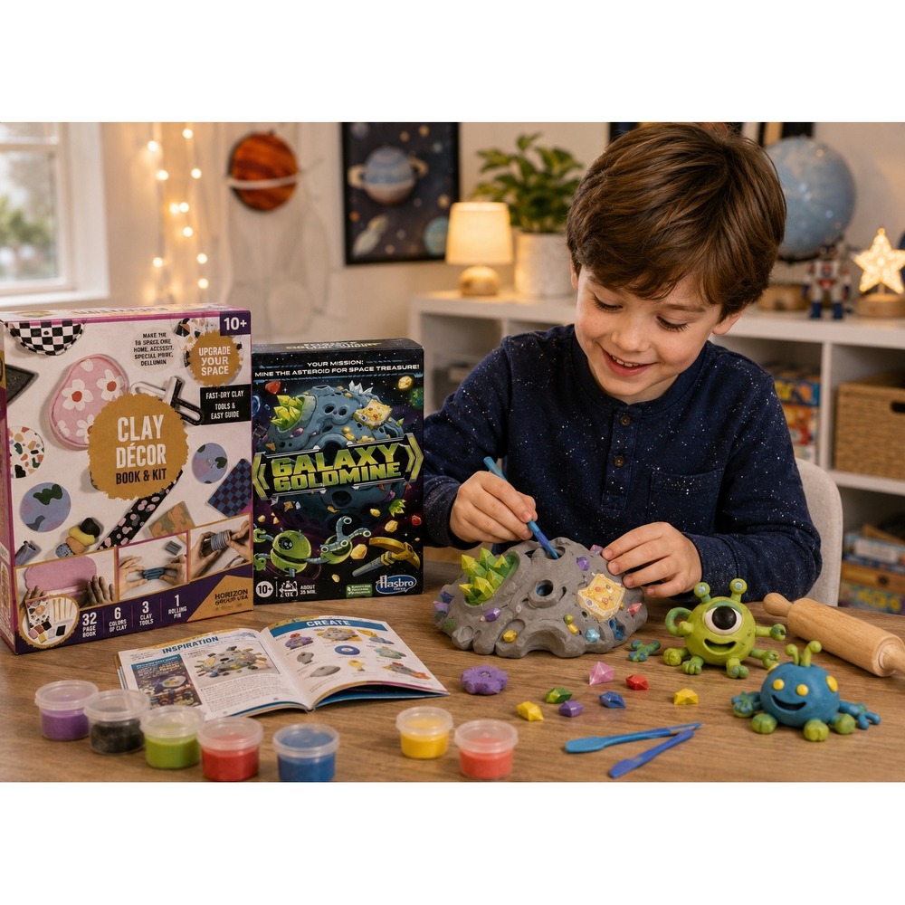 STEM Toy Bundle Galaxy Goldmine Game Asteroid Treasure Clay Decor Kit NEW